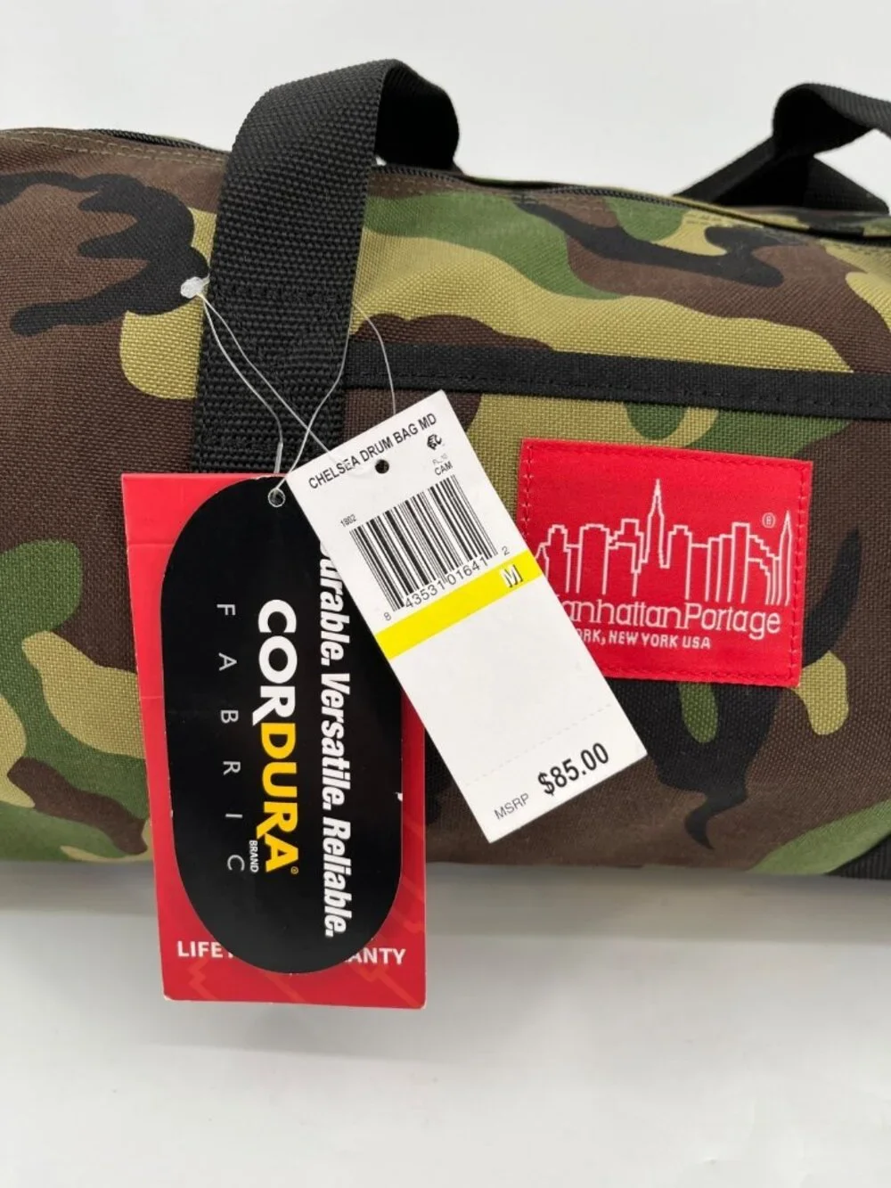 Manhattan Portage Chelsea Drum Bag Camo Canvas Zip Shoulder Adjustable Strap